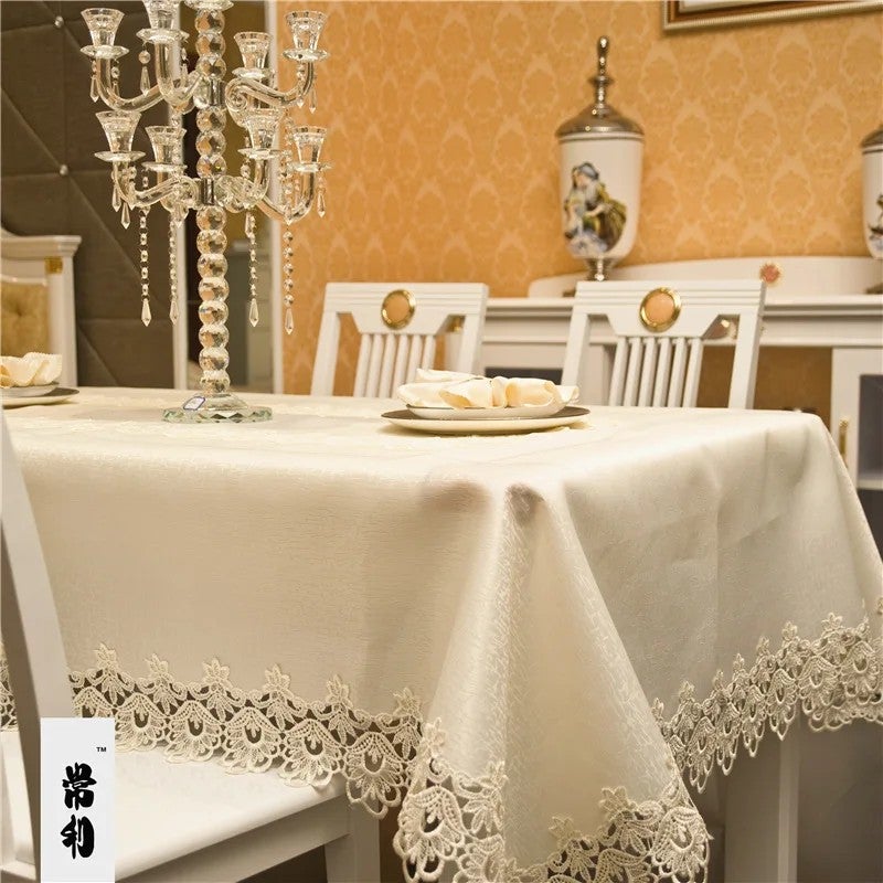 Bluejw European Style Fabric Lace Table Cloth  Rectangular Coffee Table Tablecloth - Image 3